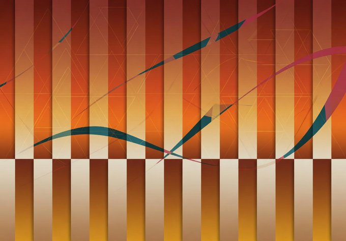 The image features an abstract design with orange and brown stripes arranged in a grid-like pattern. The colors used are predominantly orange and brown, creating a warm and inviting atmosphere. The design also includes various shapes and lines that add depth and complexity to the overall composition. The text "Most are still chasing the post quantum security narrative around Quip Network" suggests an ongoing discussion or trend related to the Quip Network's role in the evolving landscape of technology and security.