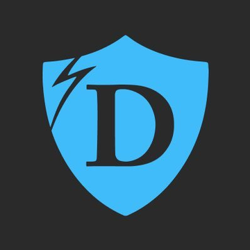 A blue shield logo with a black "D" appears on a dark background, likely representing Draper University's Apex Growth Accelerator program that Cardano founders have been invited to join for up to $70,000 in funding and a 10-week Silicon Valley residency.
