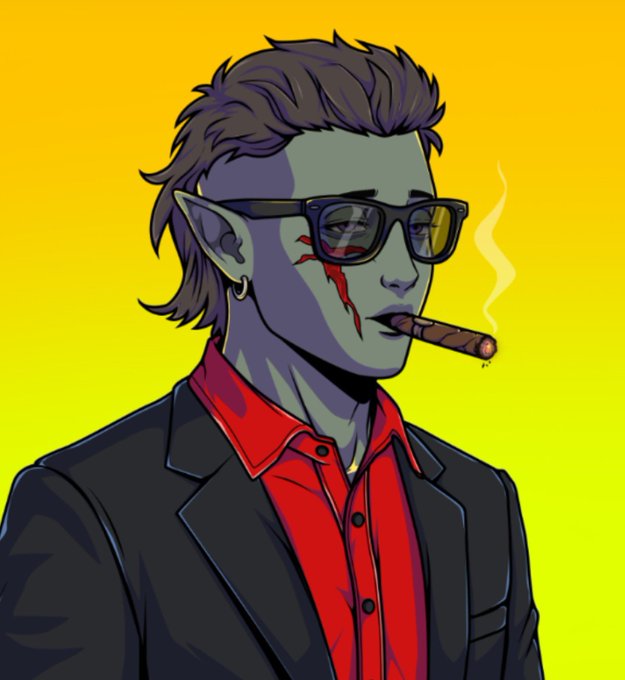 The image portrays a stylized male character with a mysterious aura. Given the text "GM CT This week is blessed Amen" in the accompanying post, the imagery could suggest a character facing a week's challenges with a cool demeanor wrapped up in a warm, successful aura.