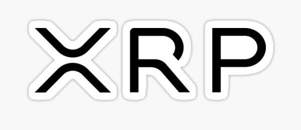 The XRP logo, the black stylized 'X' symbol alongside the letters 'RP', displayed as a sticker.