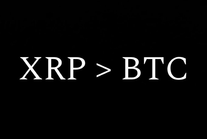 White text on a black background boldly declares "XRP > BTC," a statement visually representing the post's bullish confidence in XRP's superiority over Bitcoin, reinforcing the "NOTHING CAN STOP WHAT'S COMING" sentiment under the #XRP hashtag.