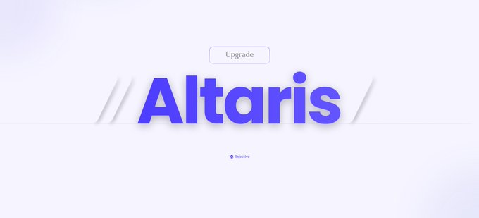 A minimalist web design featuring the word 'Altaris' in bold blue text, with an 'Upgrade' button above and a small 'Idecline' link below.