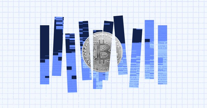 A graphic design features a physical Bitcoin coin placed over the word 'BNPL' rendered in large, textured blue and black letters against a graph paper background.