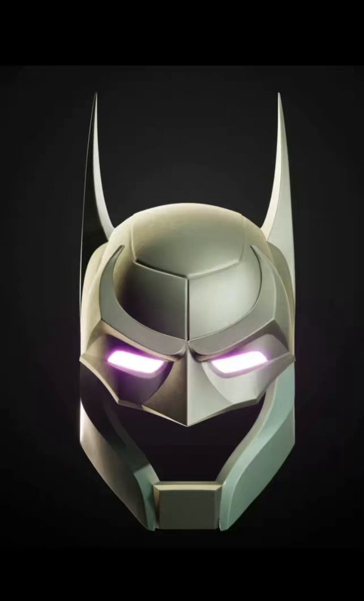 The image features a 3D rendering of a Batman mask with purple lights shining from its eyes, giving it an intense and mysterious appearance. The mask appears to be made out of plastic or foam, which makes it look futuristic and sleek. The background is black, providing a stark contrast that highlights the mask's design. The caption at the bottom of the image reads "WE ARE THE BATCOWLS! @CandyDigital @batcowls @solana @DCOfficial @metaplex @MagicEden @Batman @theglitchygod we are the nightwatch! We won't back down!" This message is related to a post on Twitter, where the user has tagged the image with the hashtag #batcowsareculture.