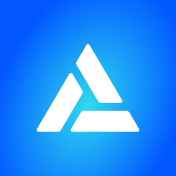 A white triangular logo composed of three angled segments sits on a bright blue gradient background, with no visible text in the image. The minimalist geometric design visually represents the Stellar blockchain brand, complementing the news of Alchemy joining as a tier-1 validator on the Stellar Consensus Protocol.