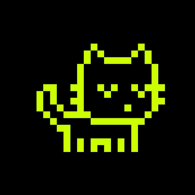 A pixel art rendering of a green cat character ("Ping") appears against a black background, serving as the mascot for the Hoodie's autonomous on-chain wallet, illustrating the "companion" that now lives within the Hoodie's own crypto account.