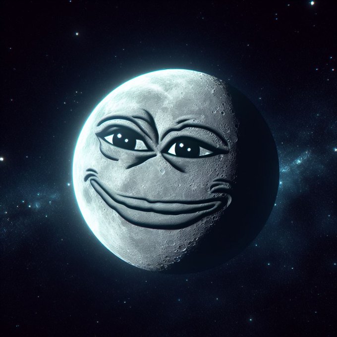 A stylized image of the moon with a face featuring heavy-lidded eyes and a wide smirk, set against a starry space background.