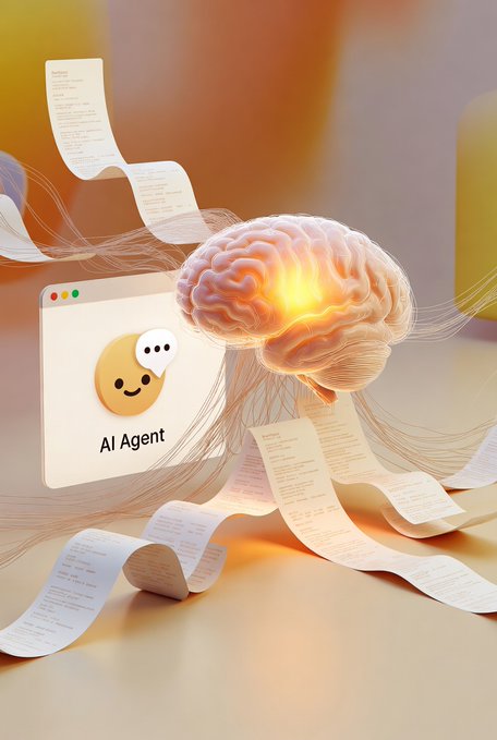 The image features a brain floating above stacks of papers, which are connected by strings. The brain appears to be emitting light from its core, creating an interesting visual effect. The text in the image reads "A big advantage of ARC Terminal @TheARCTERMINAL is its memory system. It can remember your past decisions and strategies instead of starting from zero every time. This makes it very useful when working with TermMax @TermMaxFi for long-term fixed-rate positions and Nomisma". The brain, papers, and strings are all part of a creative illustration that highlights the benefits of using an ARCTERMINAL Terminal system in trading.