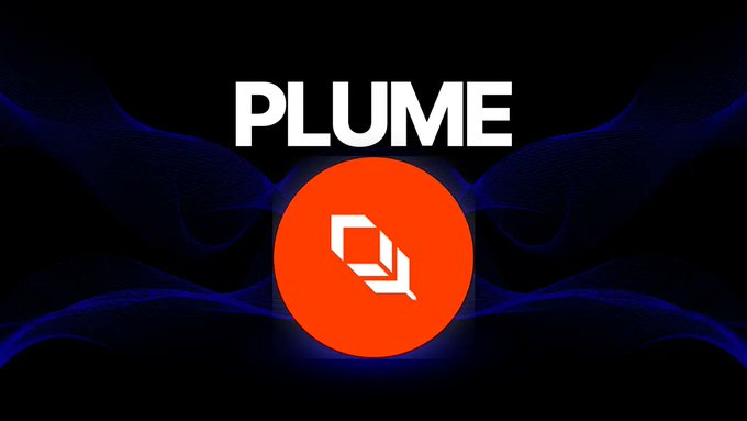 The image features an advertisement with a black background and white text that reads "PLUME" followed by an orange logo with a white "Q" inside of it. The text also includes some numbers, such as "1.8 billion" and "10x return", which could be related to the concept of the Multiplier Math or Plume's potential upside.