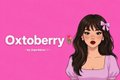 The image features a pink background with a cartoon-style illustration of a woman with dark hair and a hair clip, alongside the text "Oxtoberry." This branding appears to be a stylized play on "October" or a personal brand name, complementing the post's announcement of upcoming food content and the mention of @GMIDave, likely signaling a collaboration or update from the Oxtoberry brand.