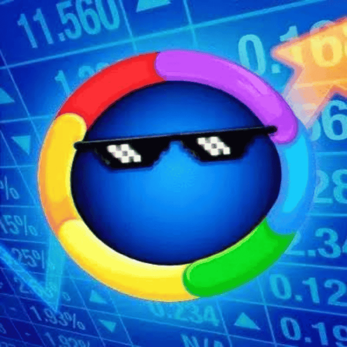The image features a stylized blue smiley face with pixelated "deal with it" sunglasses, surrounded by a colorful segmented ring (red, purple, yellow, green) against a backdrop of stock chart numbers and percentages like "11.560," "0.16," "0.234," and "0.12."

The meme-style "cool" smiley face serves as eye-catching branding for the **$MEMESTOCK** token presale launch on Pump Fun, with the financial chart background reinforcing the meme-stock theme referenced in the asset's name.