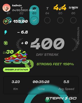 The image shows a fitness tracking app with various statistics displayed, including the number of steps taken, calories burned, and heart rate. The app also has a social media component where users can share their progress with friends or followers.
