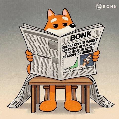 ikebok's cartoon dog, dressed as a newspaper character, sits on a wooden bench with folded newspapers and a serious expression while reading the news.