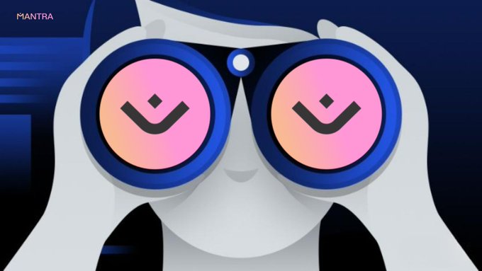 The image features a person wearing blue goggles with pink circles around their eyes, looking through them while holding binoculars. The caption above the image reads "GM! June 1st, H2 starts today. Focus for the next 6 months: - Stack @FluxtraMANTRA Points before season ends - Bag more @FluxtraMANTRA while still early - RWA Perps alpha incoming - $mantraUSD utility expanding Infrastructure shipping, positioning matters now". The person's actions and the objects in the image suggest that they are focused on a specific task or event.

The person is wearing blue goggles with pink circles around their eyes, which could be a part of some sort of visual art project or an advertisement for a product related to binoculars or eye protection. They are also holding binoculars and looking through them while wearing the goggles, possibly observing something interesting or important in the distance. The image does not provide enough information about the content of the caption above it, but it could be related to the person's interests or activities at that moment.