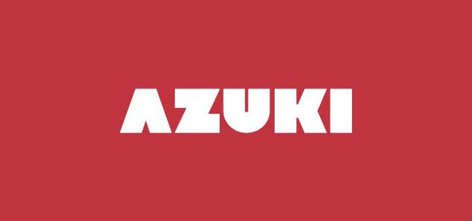 The AZUKI logo displayed in bold white letters on a red background.
